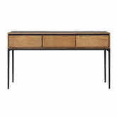 Cabot Natural Wood Finish and Black Console Table